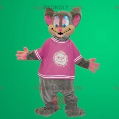 Gray and pink mouse costume