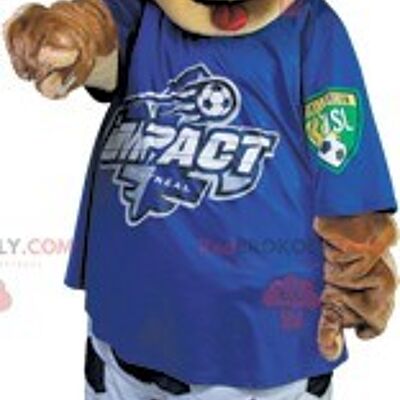 Football fan brown dog REDBROKOLY mascot