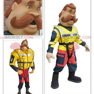 Coastal lifeguard firefighter REDBROKOLY mascot