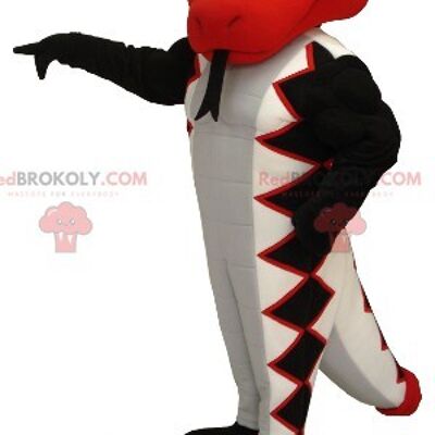 Snake REDBROKOLY mascot red white and black