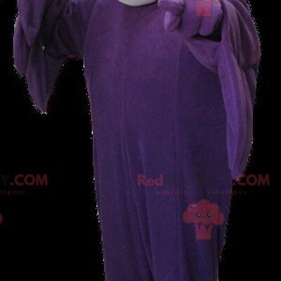 Purple and gray vulture bird REDBROKOLY mascot