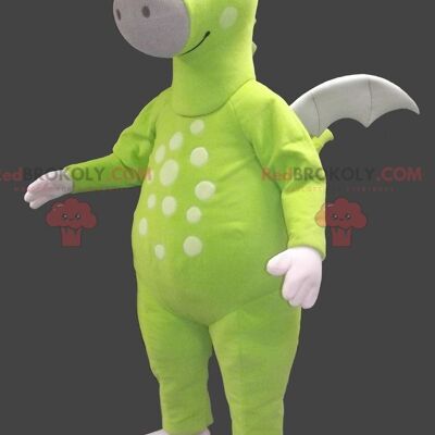 Neon green dragon REDBROKOLY mascot