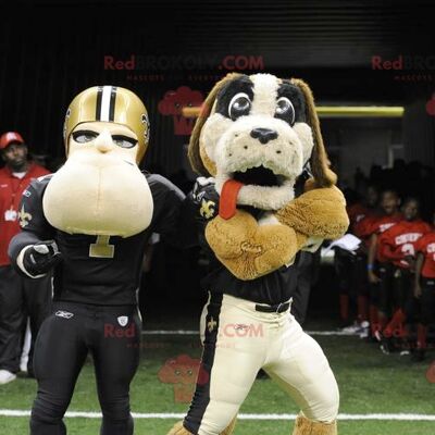 Dog and American football REDBROKOLY mascot
