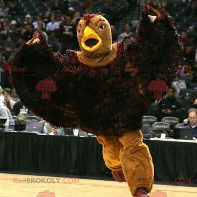 Large brown bird eagle REDBROKOLY mascot
