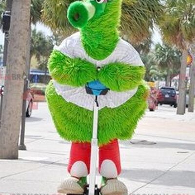 Big hairy green bird REDBROKOLY mascot