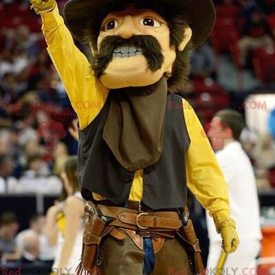 Mustached cowboy REDBROKOLY mascot