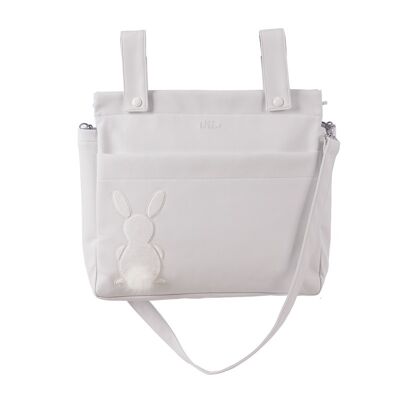 Bolso tapa faunia blanco diseño bordado - conejito