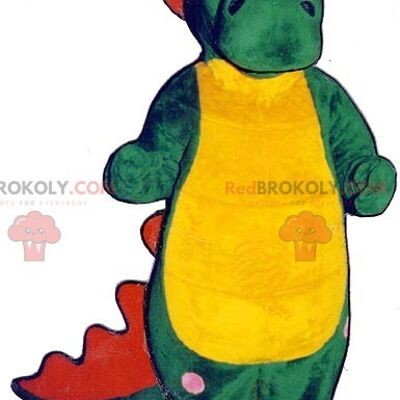 Green red and yellow crocodile REDBROKOLY mascot
