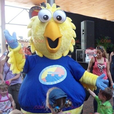 Giant yellow chick bird REDBROKOLY mascot