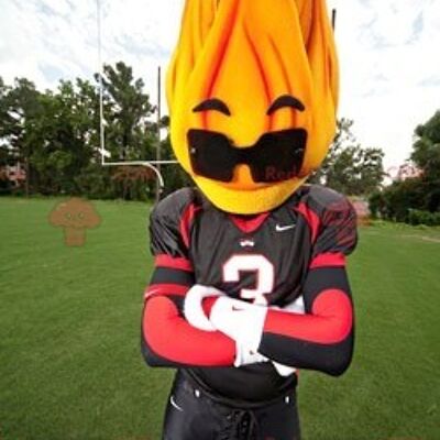 Flame REDBROKOLY mascot with sunglasses