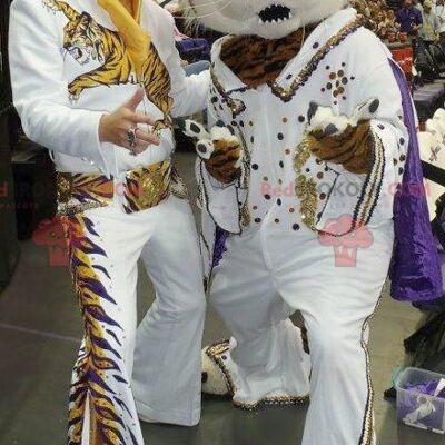 Tiger REDBROKOLY mascot dressed as Elvis