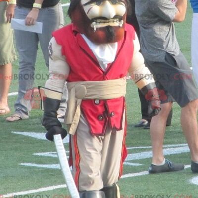 Red and beige pirate REDBROKOLY mascot