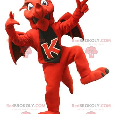 Red and black dragon REDBROKOLY mascot