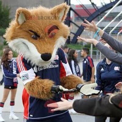 Fox REDBROKOLY mascot in sportswear