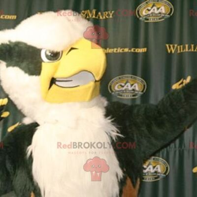 Black and white eagle owl REDBROKOLY mascot