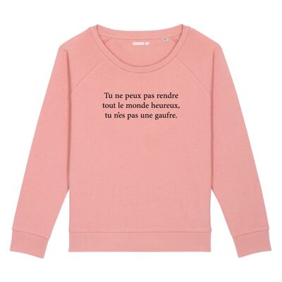 Sweat "Tu n'es pas une gaufre" - Femme - Couleur Rose canyon