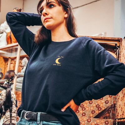Sweatshirt "To the moon and back" - Woman - Color Navy Blue