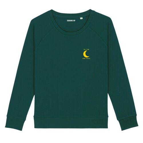Sweat "To the moon and back" - Femme - Couleur Vert Bouteille