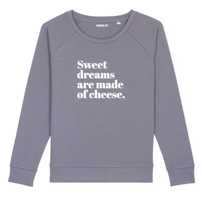 Sweatshirt "Sweet dreams are made of cheese" - Woman |Square Up- Color Lavender
