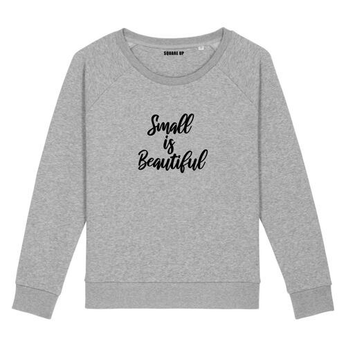 Sweat "Small is beautiful" - Femme - Couleur Gris Chiné