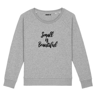 Sweat "Small is beautiful" - Femme - Couleur Gris Chiné