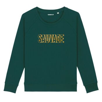 Sweat "Sauvage" - Femme - Couleur Vert Bouteille