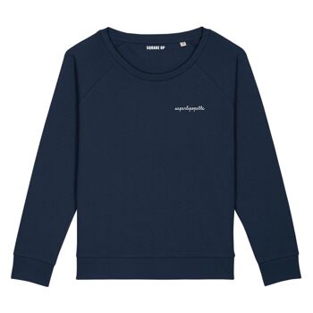 Sweat "Saperlipopette" - Femme - Couleur Bleu Marine