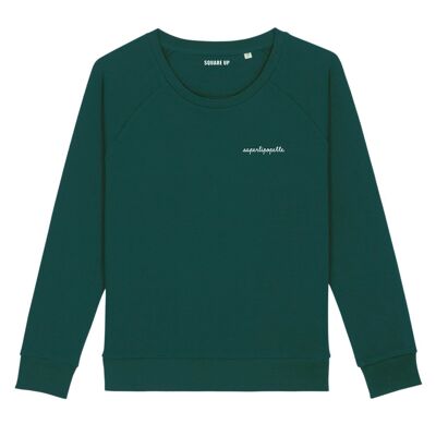 Sweat "Saperlipopette" - Femme - Couleur Vert Bouteille