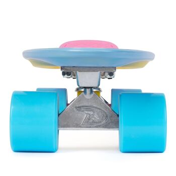 Skateboard Land Surfer Cruiser Skateboard 22" 3-TONE PASTEL BOARD BLUE WHEELS 4
