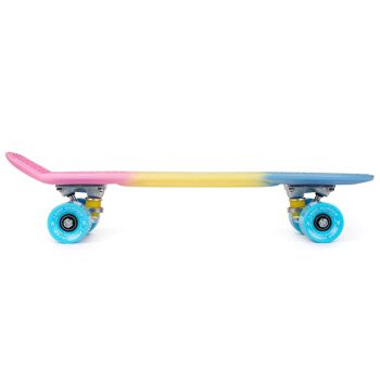 Skateboard Land Surfer Cruiser Skateboard 22" 3-TONE PASTEL BOARD BLUE WHEELS 6