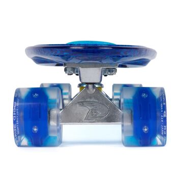 Land Surfer Cruiser Skateboard 22" CLEAR BLUE BOARD LED ROUES BLEUES 2