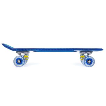 Land Surfer Cruiser Skateboard 22" CLEAR BLUE BOARD LED ROUES BLEUES 3
