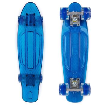 Land Surfer Cruiser Skateboard 22" CLEAR BLUE BOARD LED ROUES BLEUES 6