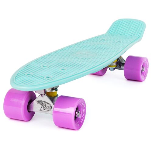Land Surfer Cruiser Skateboard 22" Ice Blue Board - Ice Purple Wheels