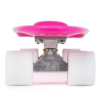 Land Surfer Cruiser Skateboard 22" PINK BOARD SOLID WHITE WHEELS 5