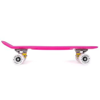 Land Surfer Cruiser Skateboard 22" PINK BOARD SOLID WHITE WHEELS 8