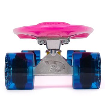 Land Surfer Cruiser Skateboard 22" ROSE PLANCHE ROUES TRANSPARENTES BLEUES 6