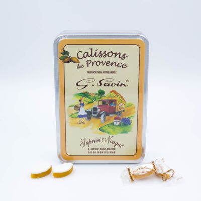 Tin box filled with 20 calissons from Provence - 260g