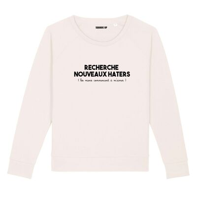 Sweatshirt "Looking for new haters" - Damen - Farbe Creme