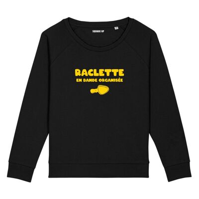 Sudadera "Raclette en banda organizada" - Mujer - Color Negro