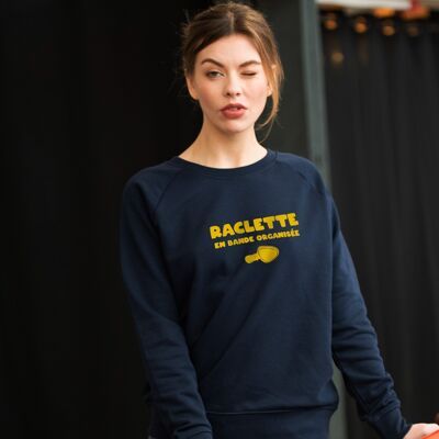 Sweatshirt "Raclette in organisierter Band" - Damen - Farbe Marineblau