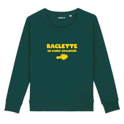 Sweat "Raclette en bande organisée" - Femme - Couleur Vert Bouteille