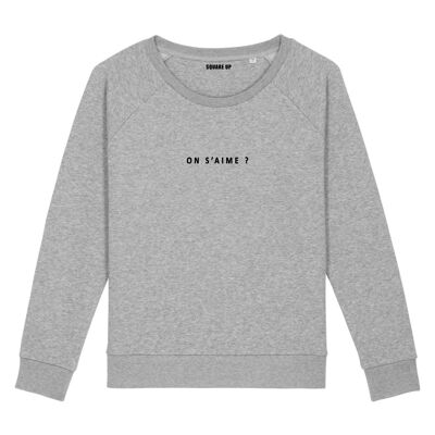 Sweatshirt "Do we love each other?" - Women - Heather Gray color