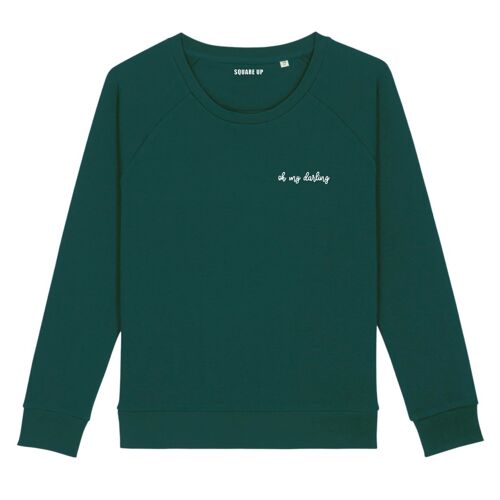 Sweat "Oh my darling" - Femme - Couleur Vert Bouteille