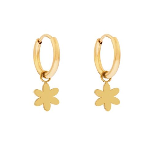 Earrings minimalistic flower - gold