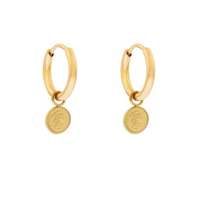 BOUCLES D'OREILLES MINIMALISTIC COIN KING - OR