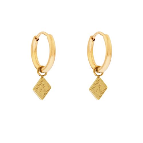 Earrings minimalistic plant - gold