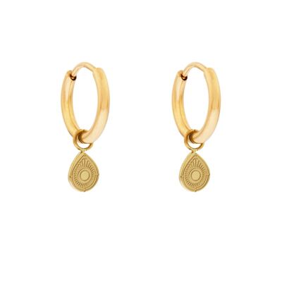Earrings minimalistic drop figure - gold