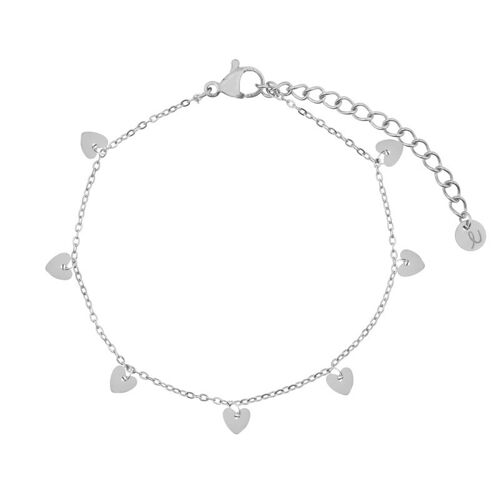 Bracelet a lot of hearts - child - silver