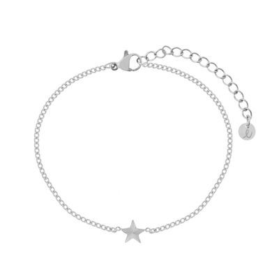 ARMBAND FLAMED STAR - VOLWASSEN - ZILVER